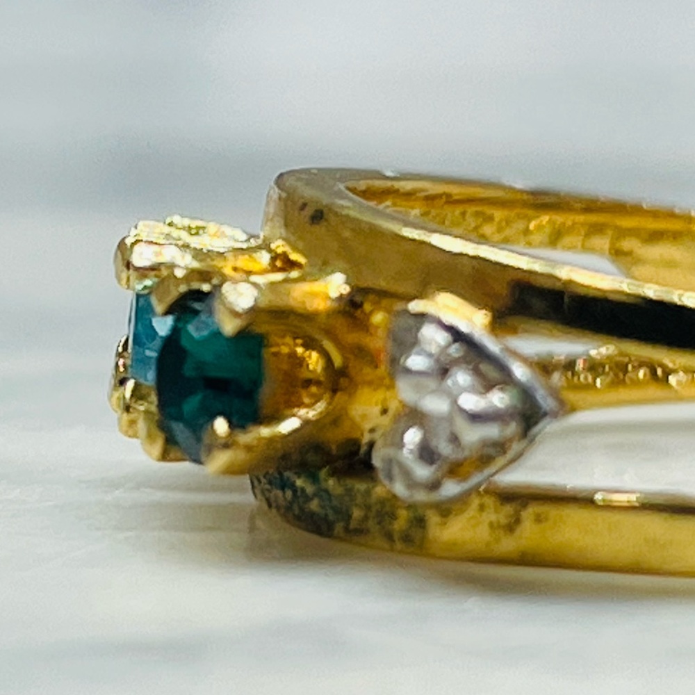 Vintage Sample Mother’s Ring Gold Plated Brass Size 6 Birthstone Style - Picture 4 of 13